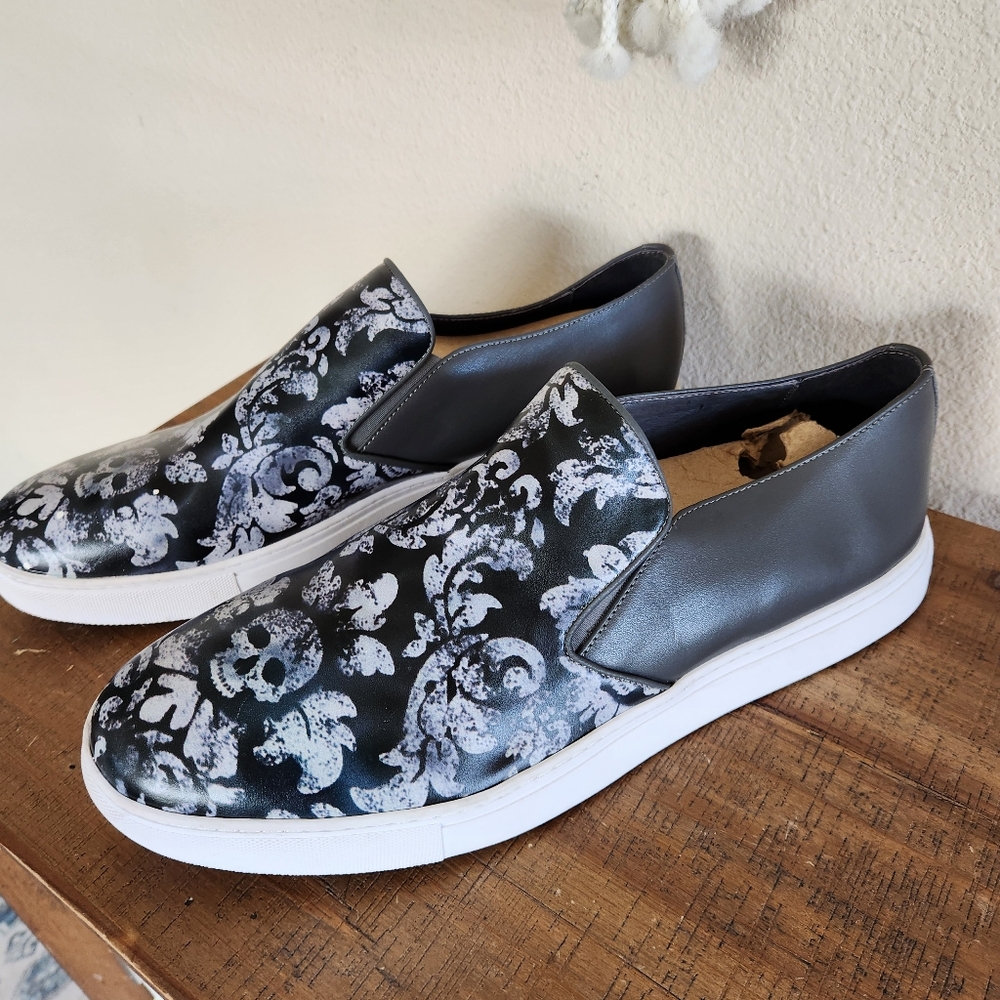 Robert Graham Mens Riverland Floral Leather Slip-On Sneakers Size 13 - Picture 5 of 14